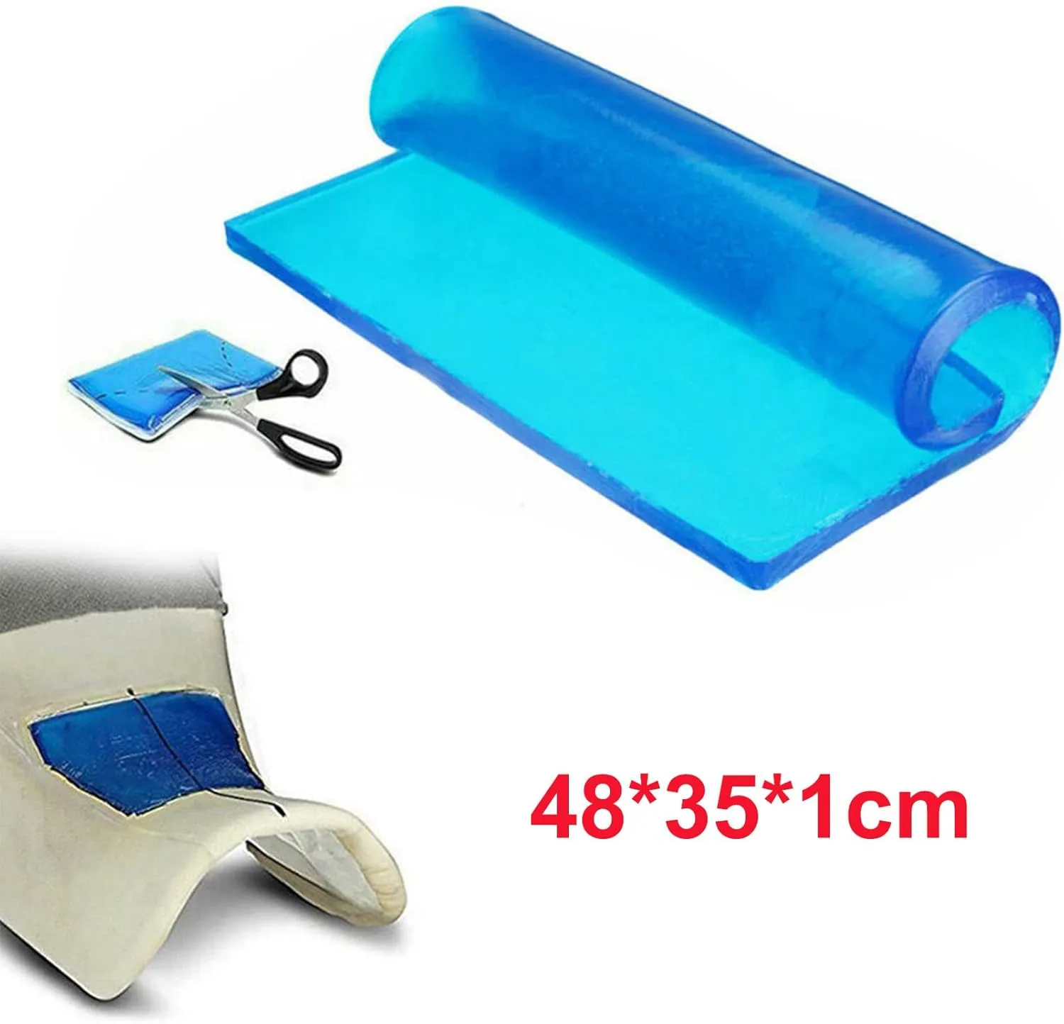 Motorcycle Seat Gel Pad Motorcycle Driver/Passenger Seat Cushion Shock Absorption Mats Reduce Fatigue Comfortable Soft Cooling Cushion Cool DIY Pad Office Chair Cushion (48 x 35 x 1cm)