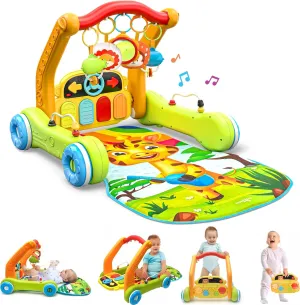 Move2Play, 4-in-1 Baby Play Mat & Activity Center Gym | Walker | Infant Toy for Tummy Time | Birthday Present | Gift for 3, 4, 5, 6, 7, 8, 9, 10, 12   Month Old Boys & Girls