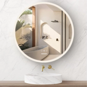 Movo 26 Inch Bathroom LED Mirror,Vanity Makeup Mirror,Wall Mounted Anti-Fog Dimmable Bathroom Mirror with Lights,6500K Cool White,IP44 Waterproof (Horizontal/Vertical)