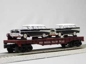 MTH RAILKING Pennsylvania Railroad Flat CAR W/Chevy Nomad Train 30-76873
