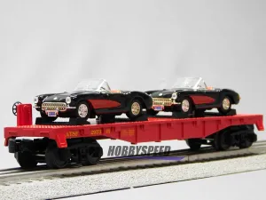 MTH RAILKING Santa FE Flat CAR W/Chevy CORVETTES ATSF 30-76876