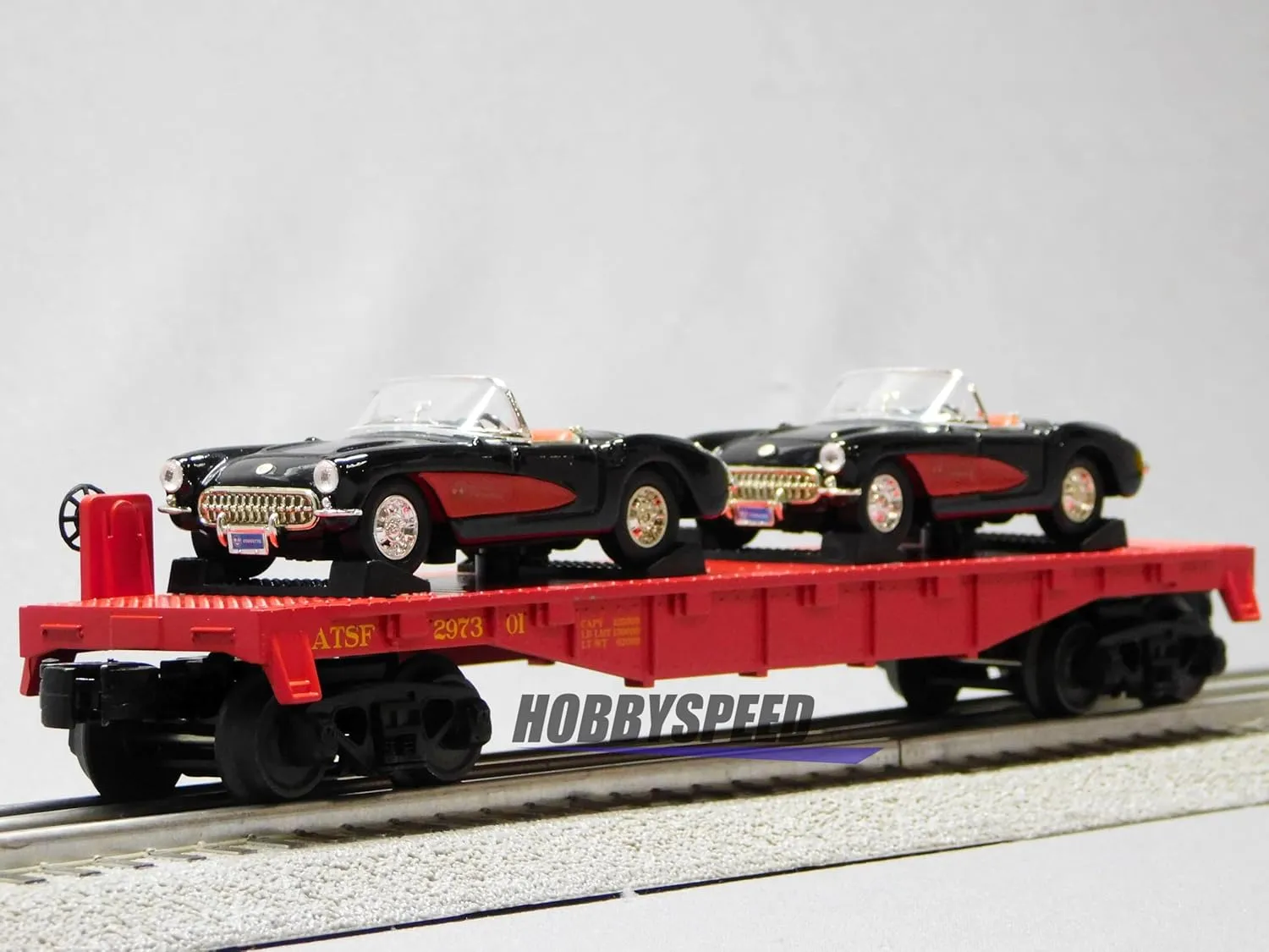 MTH RAILKING Santa FE Flat CAR W/Chevy CORVETTES ATSF 30-76876
