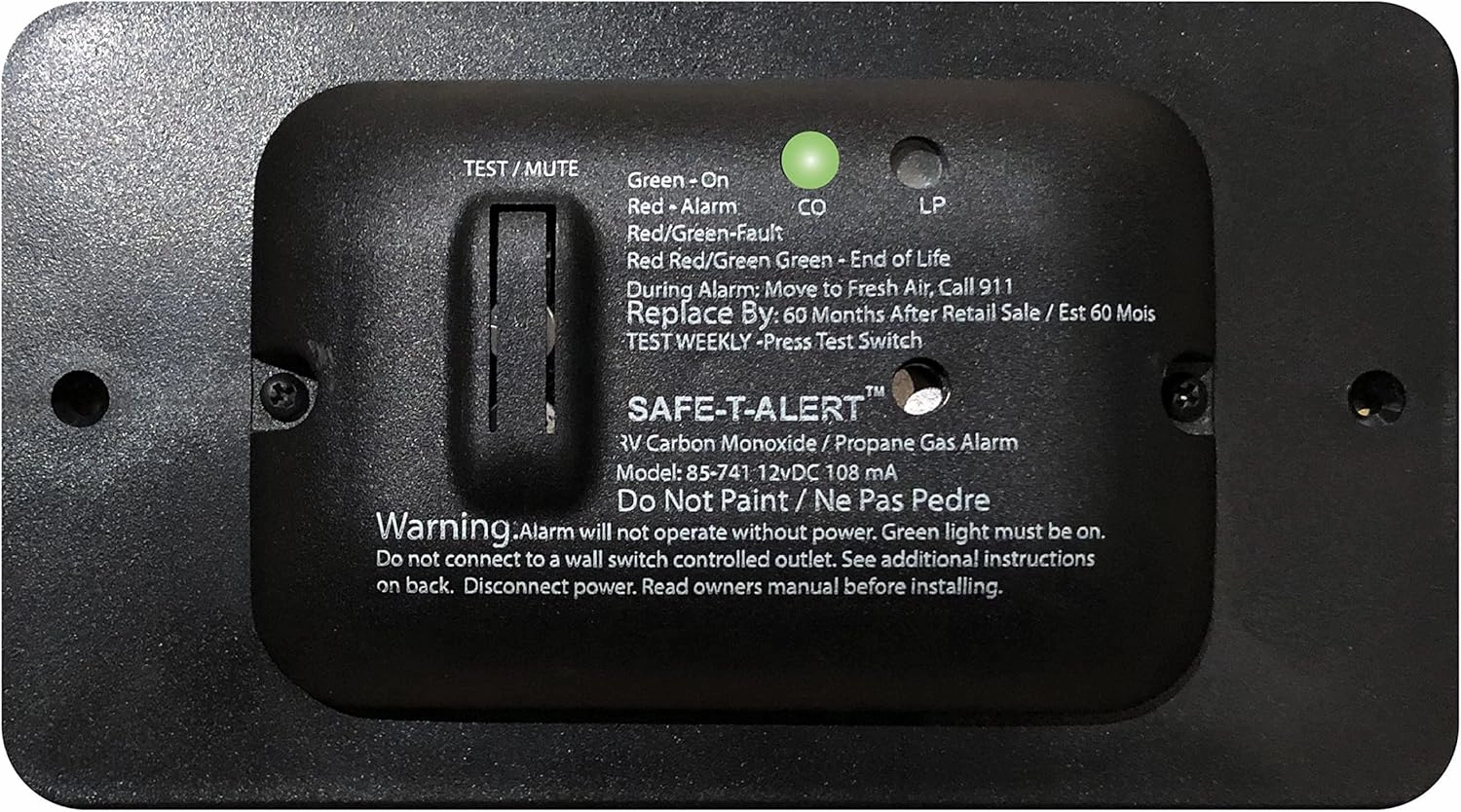 MTI INDUSTRY Safe-T-Alert 85 Series Carbon Monoxide Propane Gas Alarm - 12V - Black