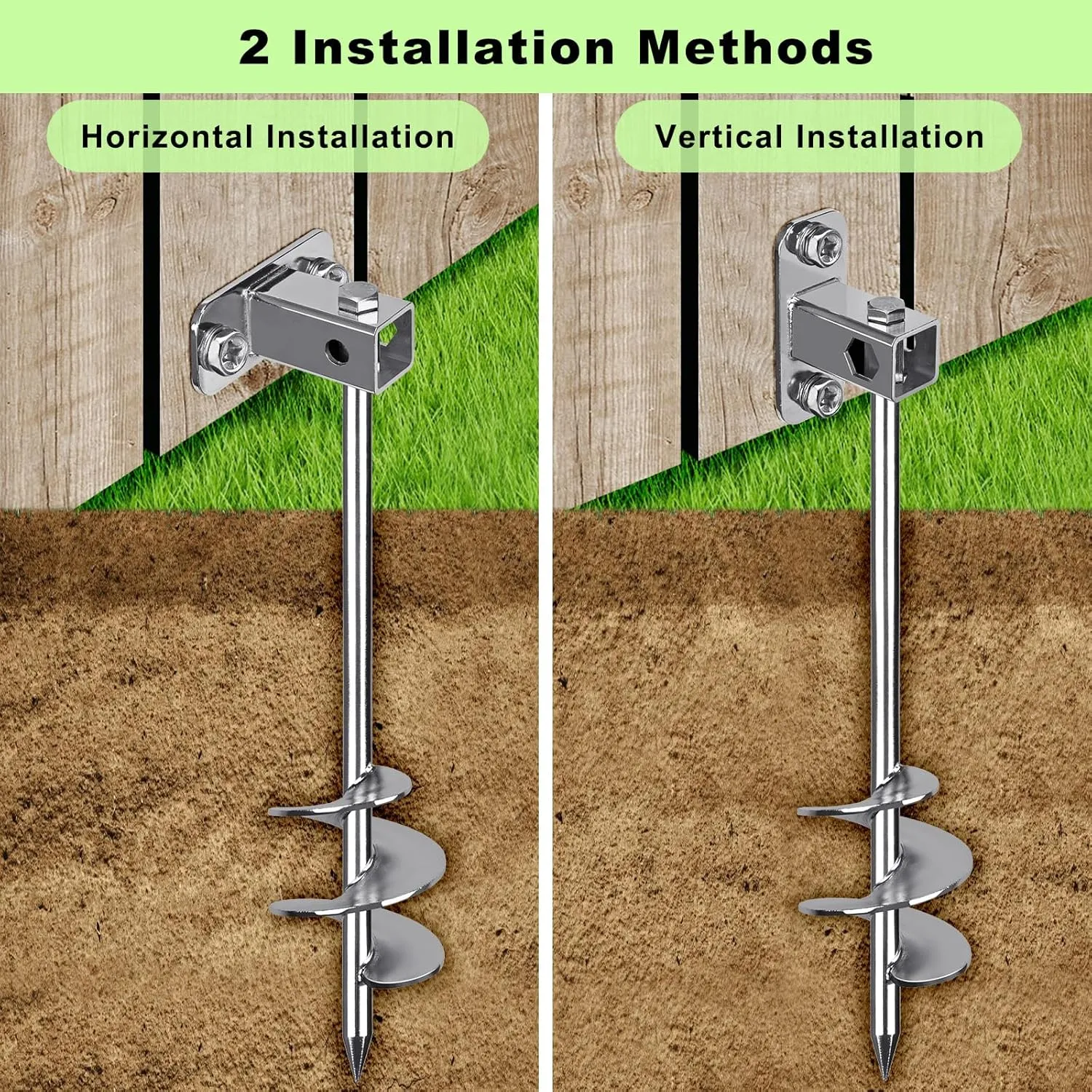Multi-Purpose Ground Anchors Screw in, Fully Welded Trampoline Anchors, Mobile Home Anchors, Earth Anchors for Shed, Swing Set, Carport,Shed, Securing Animals