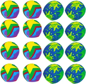 Multicolor Premium Foam Splash Balls - 2" (3 Packs of 24) - Assorted Design Balls - Perfect for Pool, Beach, and Luau Parties - 72 Pc.