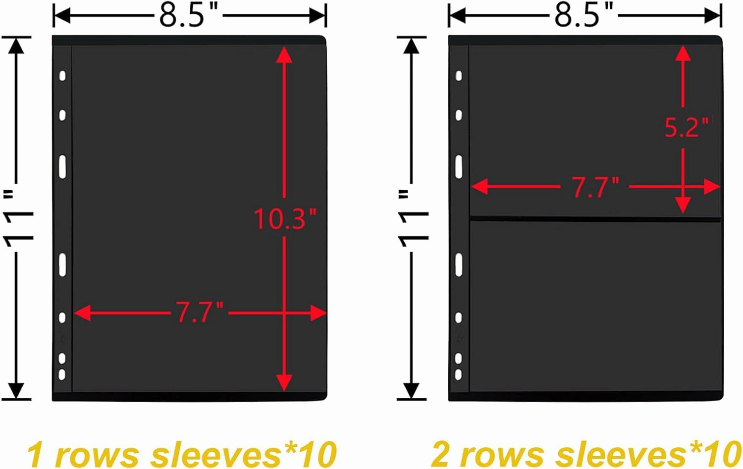 MUQING Stamp collecting storage supplies, 20 Sheets Stamp Pages Sleeves for Stamp Album Binder, Toughness Not easy to creak (1 and 2 Rows)