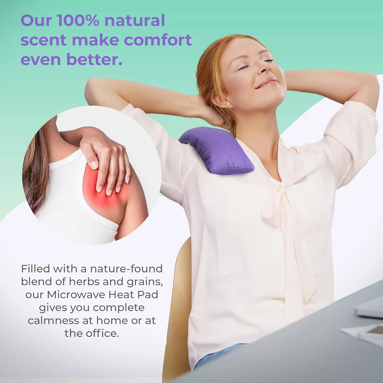 My Heating Pad Microwave Heating Pad - Moist Microwavable Heating Pads for Joints and Muscles Relief - Microwave Hot Pack Heat Pad for Cramps - Chilled or Heated Pad Therapy - Purple Unscented