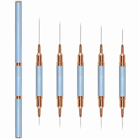Nail Art Brushes, Double-Ended 10PCS Head Long Nail Art Liner Brushes Nail Design Brushes for Long Lines,Tiny Details,Fine Drawing Nail Brushes for Nail Art,Sizes 5/7/9/10/11/15/20/22/25/30