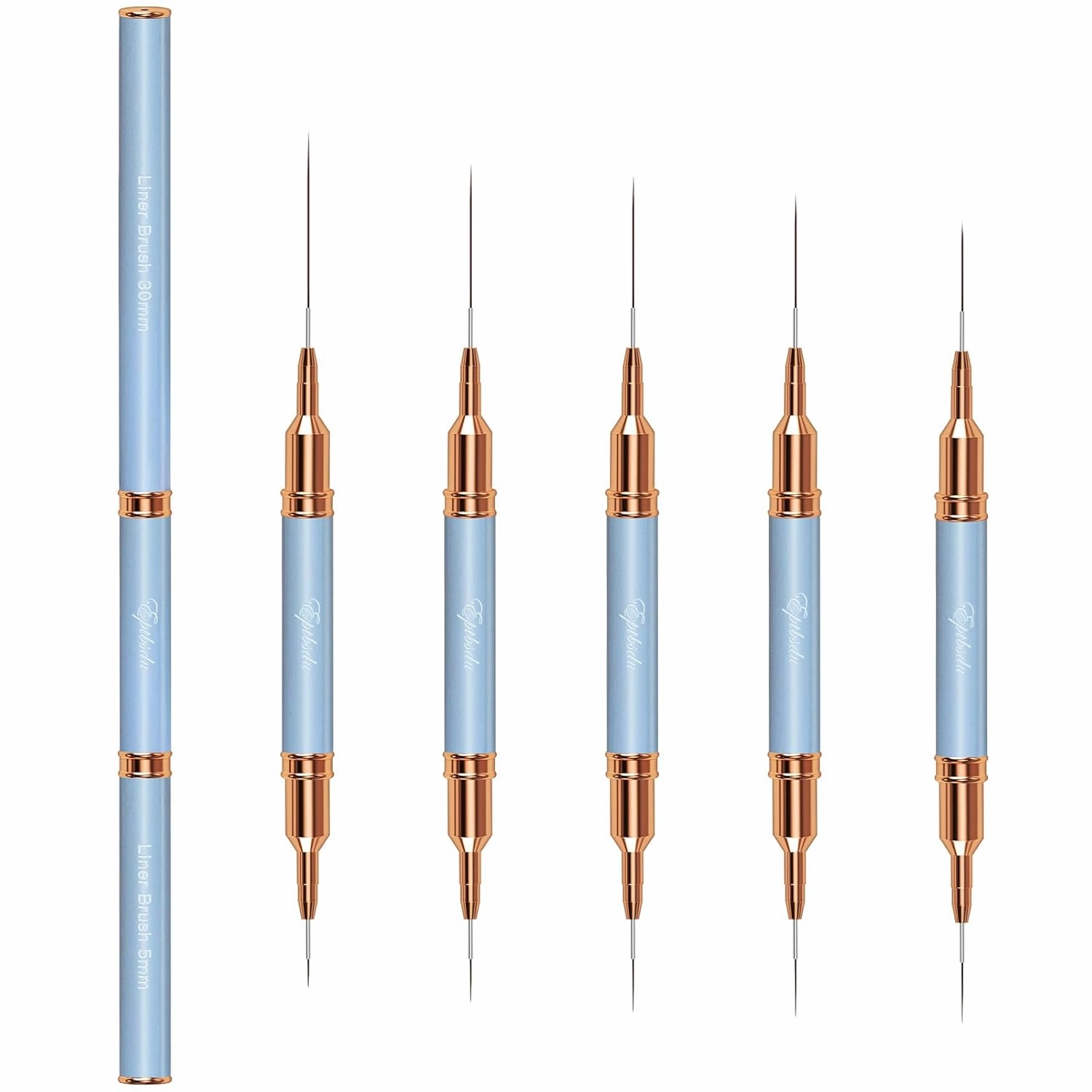 Nail Art Brushes, Double-Ended 10PCS Head Long Nail Art Liner Brushes Nail Design Brushes for Long Lines,Tiny Details,Fine Drawing Nail Brushes for Nail Art,Sizes 5/7/9/10/11/15/20/22/25/30
