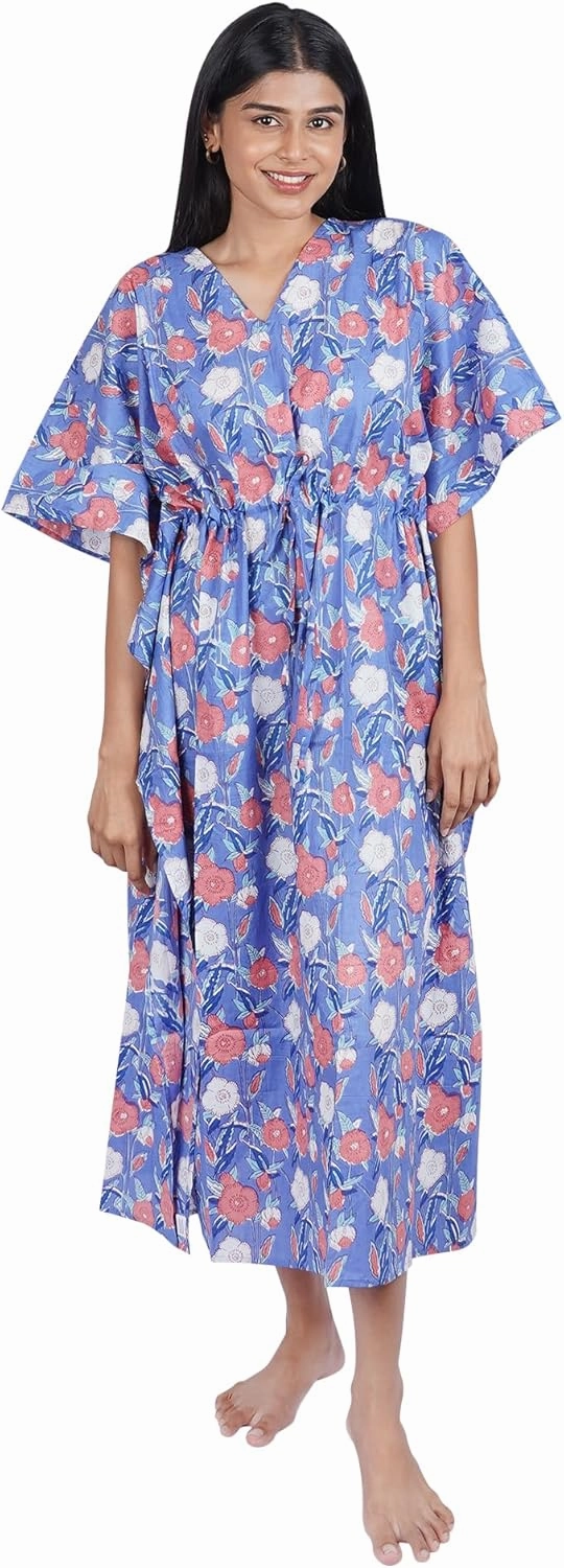 Namaste Trends 100% Cotton Kaftan Beach Swim Cover-Up: Resort Wear Dress for Women