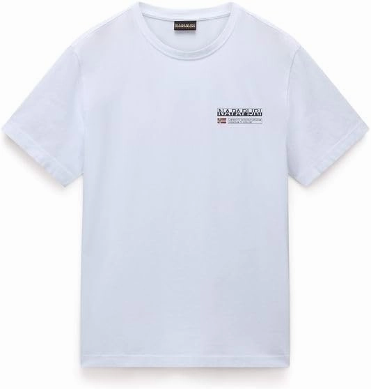 Napapijri Kasba T-Shirt, Bright White, Cotton (US, Alpha, X-Large, Regular, Regular, White)