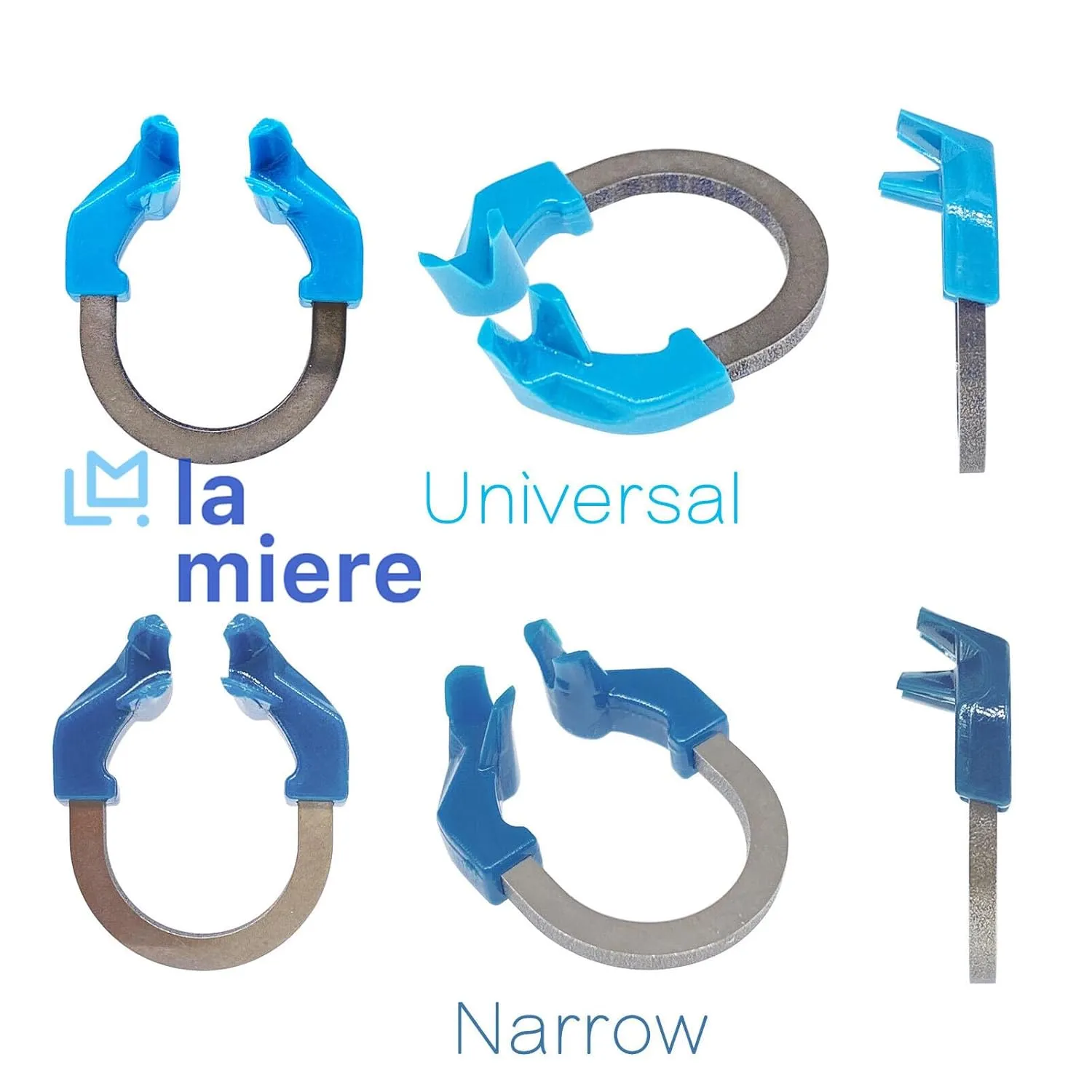 Narrow Dental Sectional Matrix Ring Clamp Spring Clip, Autoclavable Nickel Titanium Orthodontic Clamp Rings, Sectional Contoured (R6 Dark Blue 1PCS)