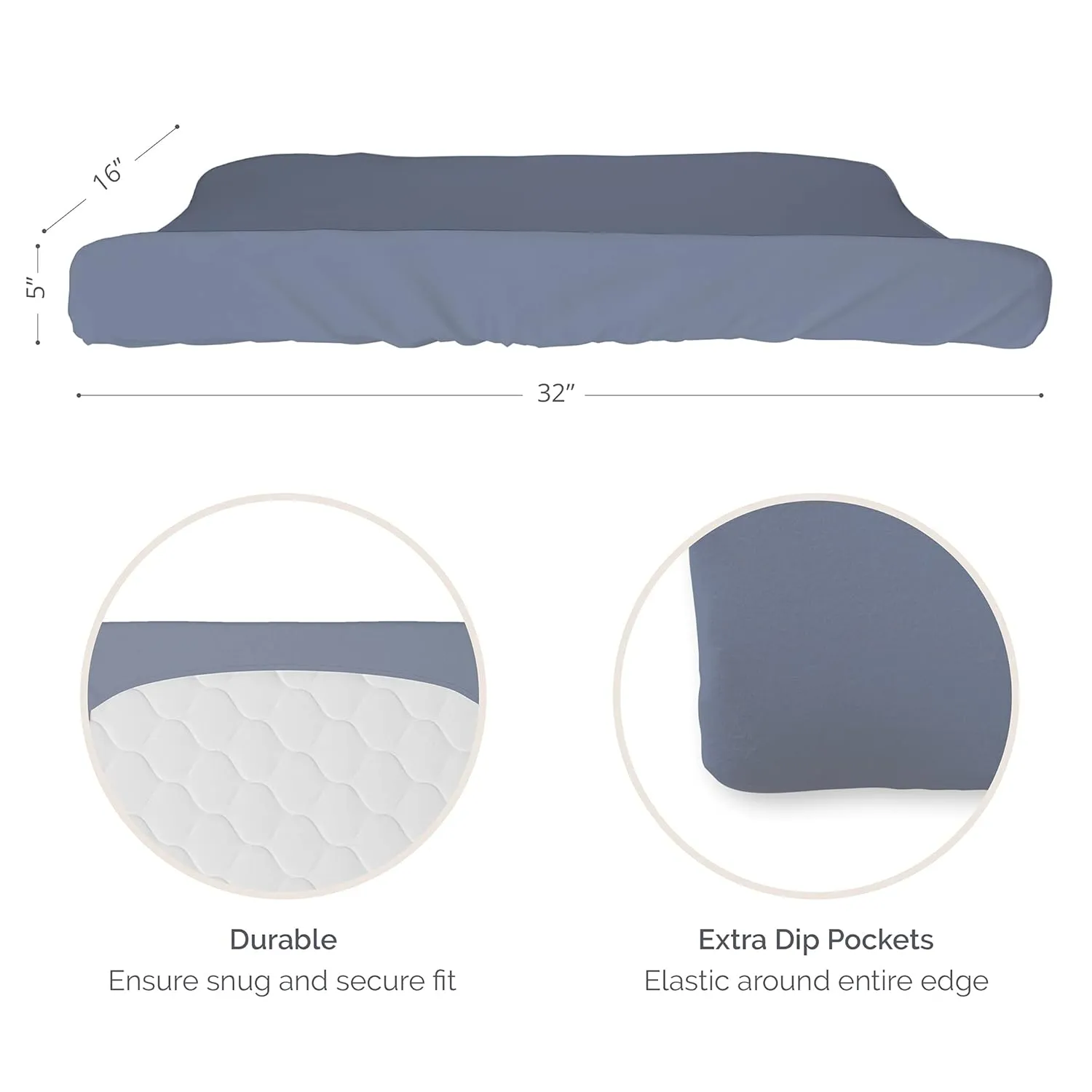 Natemia Organic Cotton Changing Pad Cover - 16x32 - Silky Soft & Hypoallergenic - Fits Cradle & Bassinet - Perfect Baby Shower Registry Gift