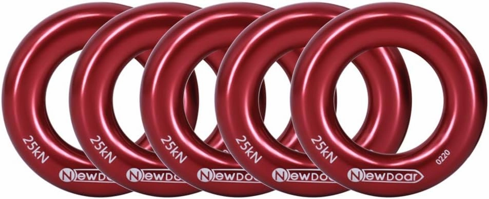 NewDoar Rappel Ring 25kN Gold Large O-Ring Rope Connector for Rock Climbing Arborist Rescue Hammock and Slackline