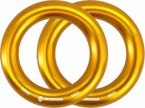 NewDoar Rappel Ring 25kN Gold Large O-Ring Rope Connector for Rock Climbing Arborist Rescue Hammock and Slackline
