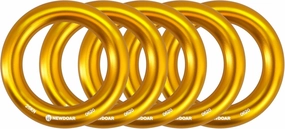 NewDoar Rappel Ring 25kN Gold Large O-Ring Rope Connector for Rock Climbing Arborist Rescue Hammock and Slackline