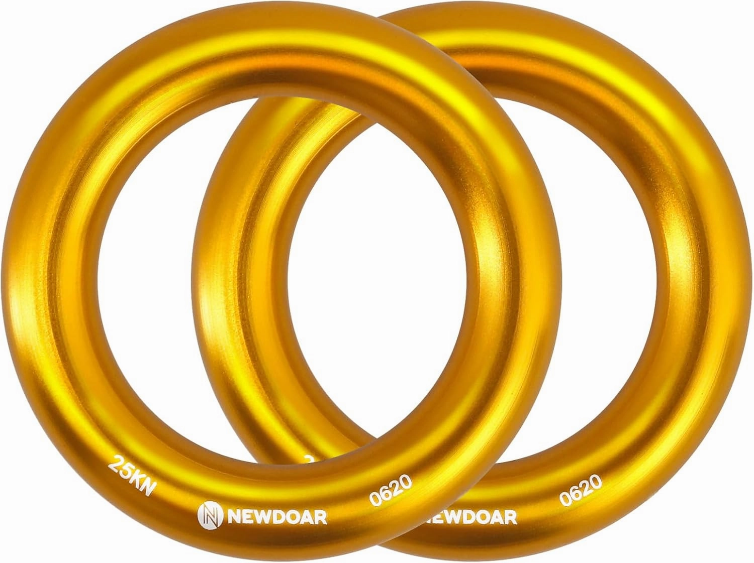 NewDoar Rappel Ring 25kN Gold Large O-Ring Rope Connector for Rock Climbing Arborist Rescue Hammock and Slackline