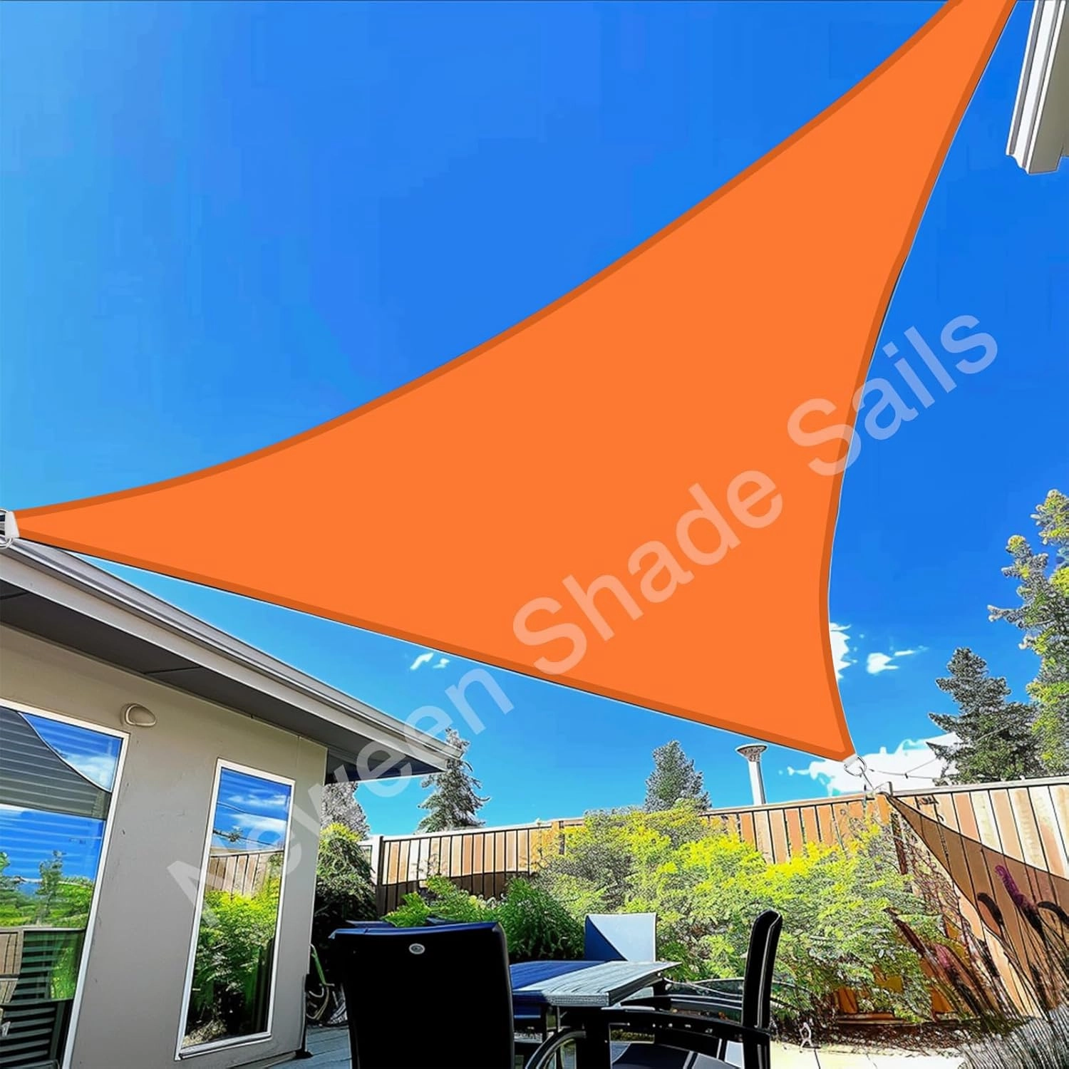 Neween Shade Sail, 6'7''x 6'7''x 6'7'' Sun Shade Sail Triangle Waterproof for Patio Yard Deck Pergola Outdoor Sun Sail Shade 98% UV Block Sunshade Orange Color