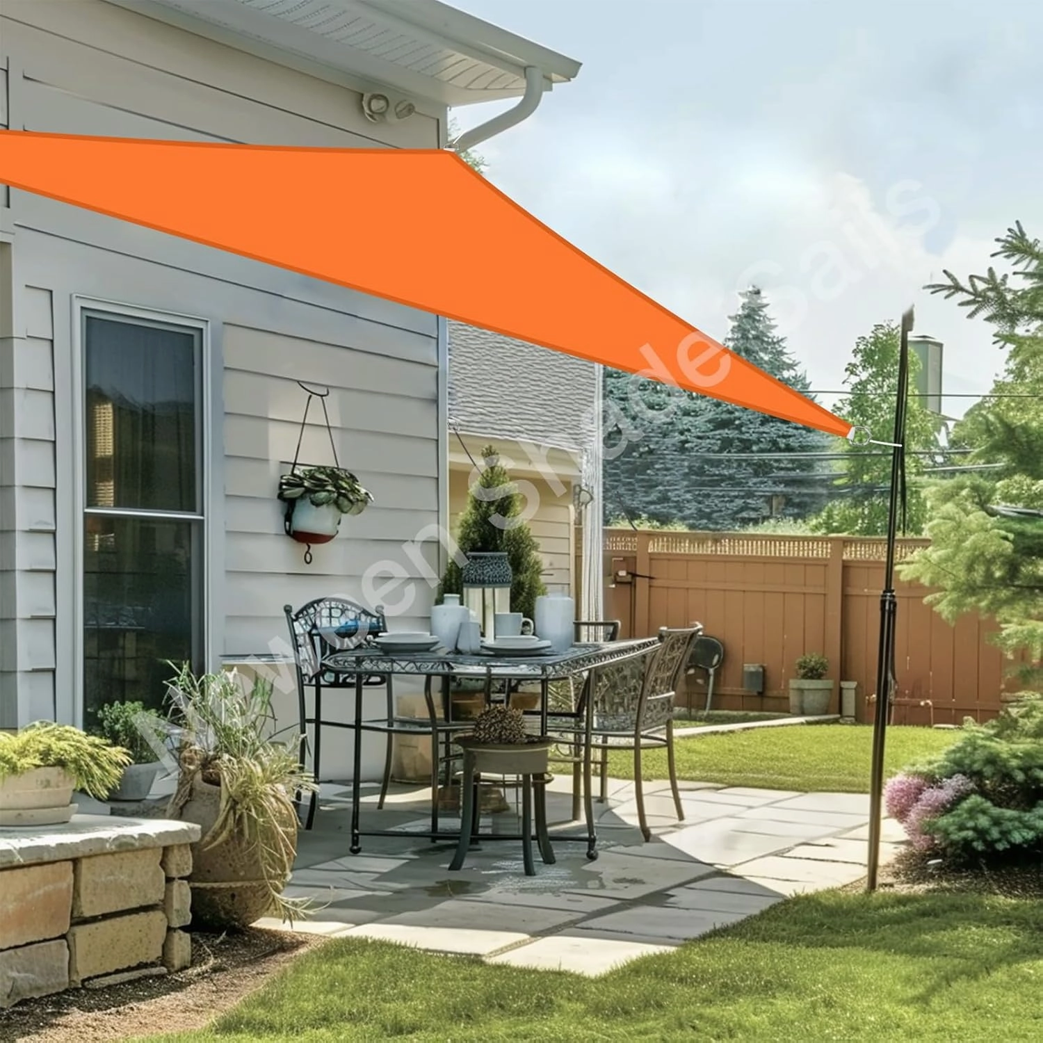 Neween Shade Sail, 6'7''x 6'7''x 6'7'' Sun Shade Sail Triangle Waterproof for Patio Yard Deck Pergola Outdoor Sun Sail Shade 98% UV Block Sunshade Orange Color