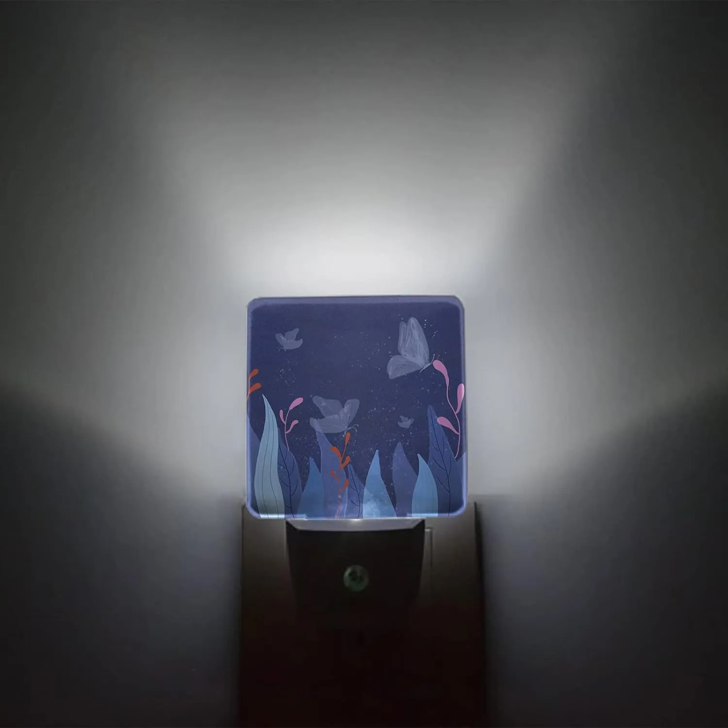 Night Light for Kids, Abstract Butterfly Blue Dream Plant LED Night Light Plug into Wall with Light Sensors Dusk to Dawn, Nightlight for Children Girls Baby Room Nursery Stairs Hallway Decor