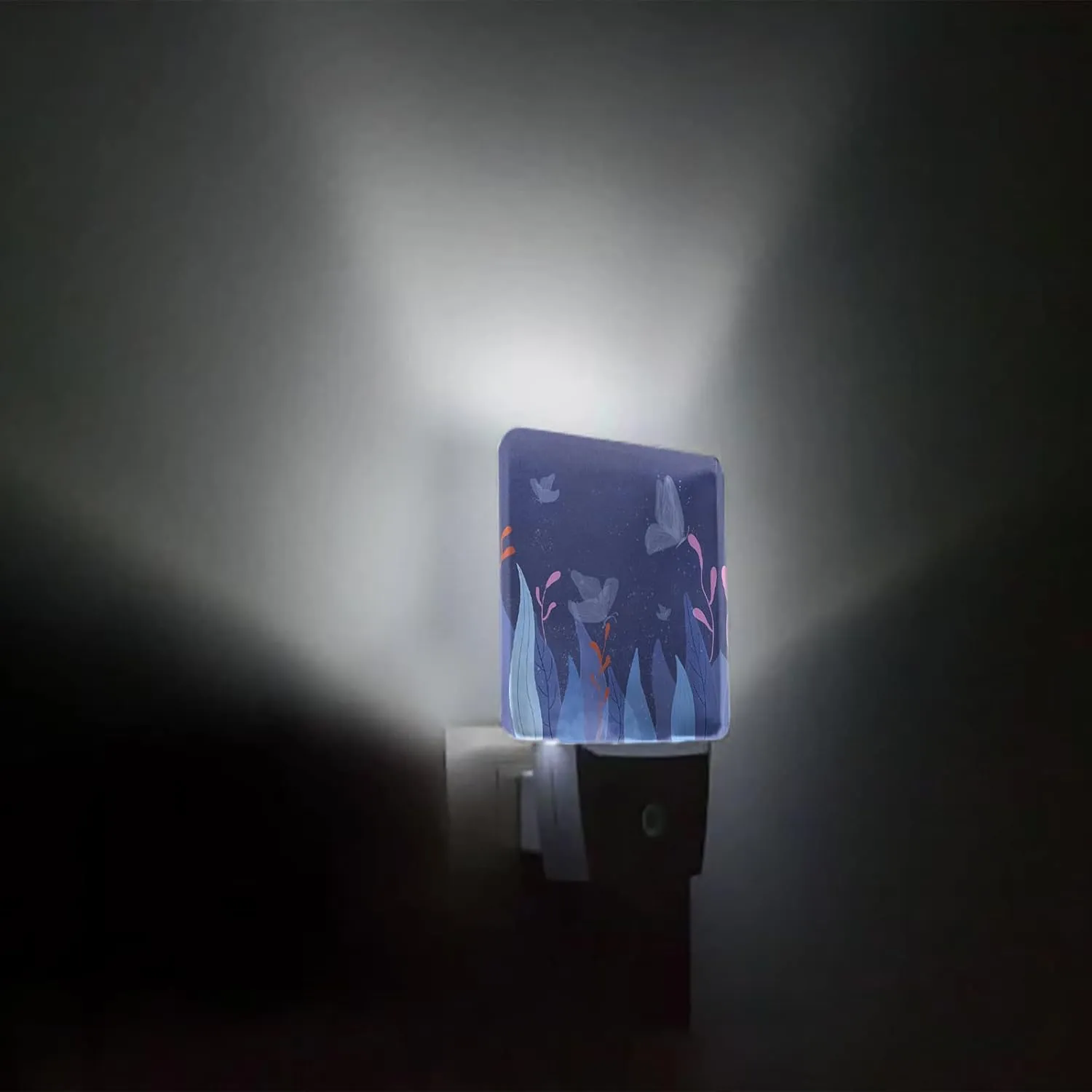 Night Light for Kids, Abstract Butterfly Blue Dream Plant LED Night Light Plug into Wall with Light Sensors Dusk to Dawn, Nightlight for Children Girls Baby Room Nursery Stairs Hallway Decor