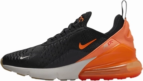 Nike Air Max 270 Big Kids' Shoes (943345-037, Black/Bright Crimson/Phantom/Total Orange) Size 3.5