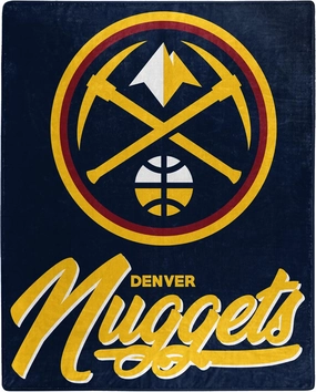 Northwest NBA Denver Nuggets Unisex-Adult Raschel Throw Blanket, 50" x 60", Signature