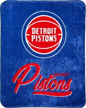 Northwest NBA Detroit Pistons Unisex-Adult Raschel Throw Blanket, 50" x 60", Signature