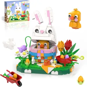 Nubee Easter Bunny Chick Building Sets, Easter Gifts for Kids Teens Adults Women, Cute Rabbit Eggs Easter Basket Stuffers Toy Gift for Boys and Girls Age 6  (400 Pcs)
