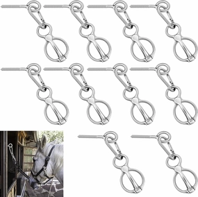 Nuenen Horse Tie Ring Stainless Steel Horse Tack and Supplies Safety Accessories with Eye Bolts and Snaps Saddle Training Equipment for Pulling