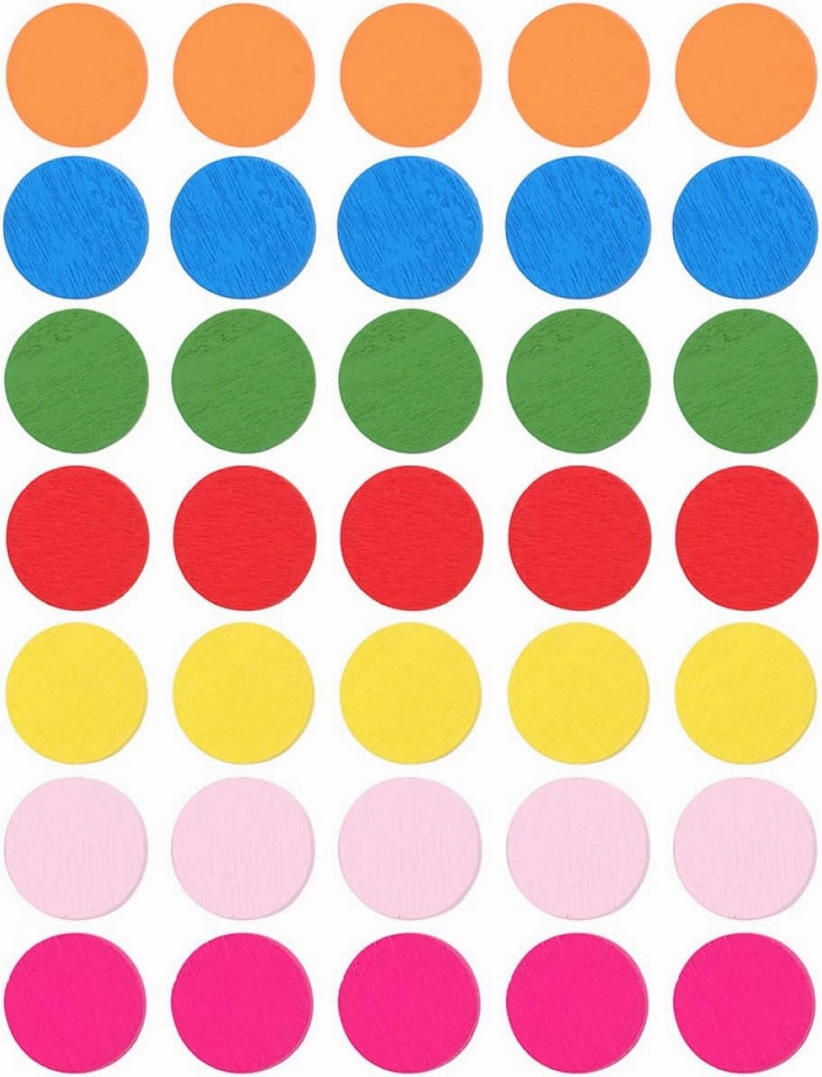 NUOBESTY 600pcs Colorful Math Discs Educational Toy for Boys and Girls Safe and Smooth Polished Plaything for Cognitive Development and Math Skills for Group Learning Activities