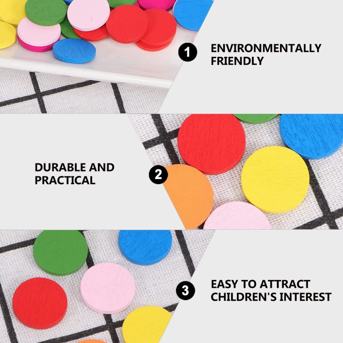NUOBESTY 600pcs Colorful Math Discs Educational Toy for Boys and Girls Safe and Smooth Polished Plaything for Cognitive Development and Math Skills for Group Learning Activities