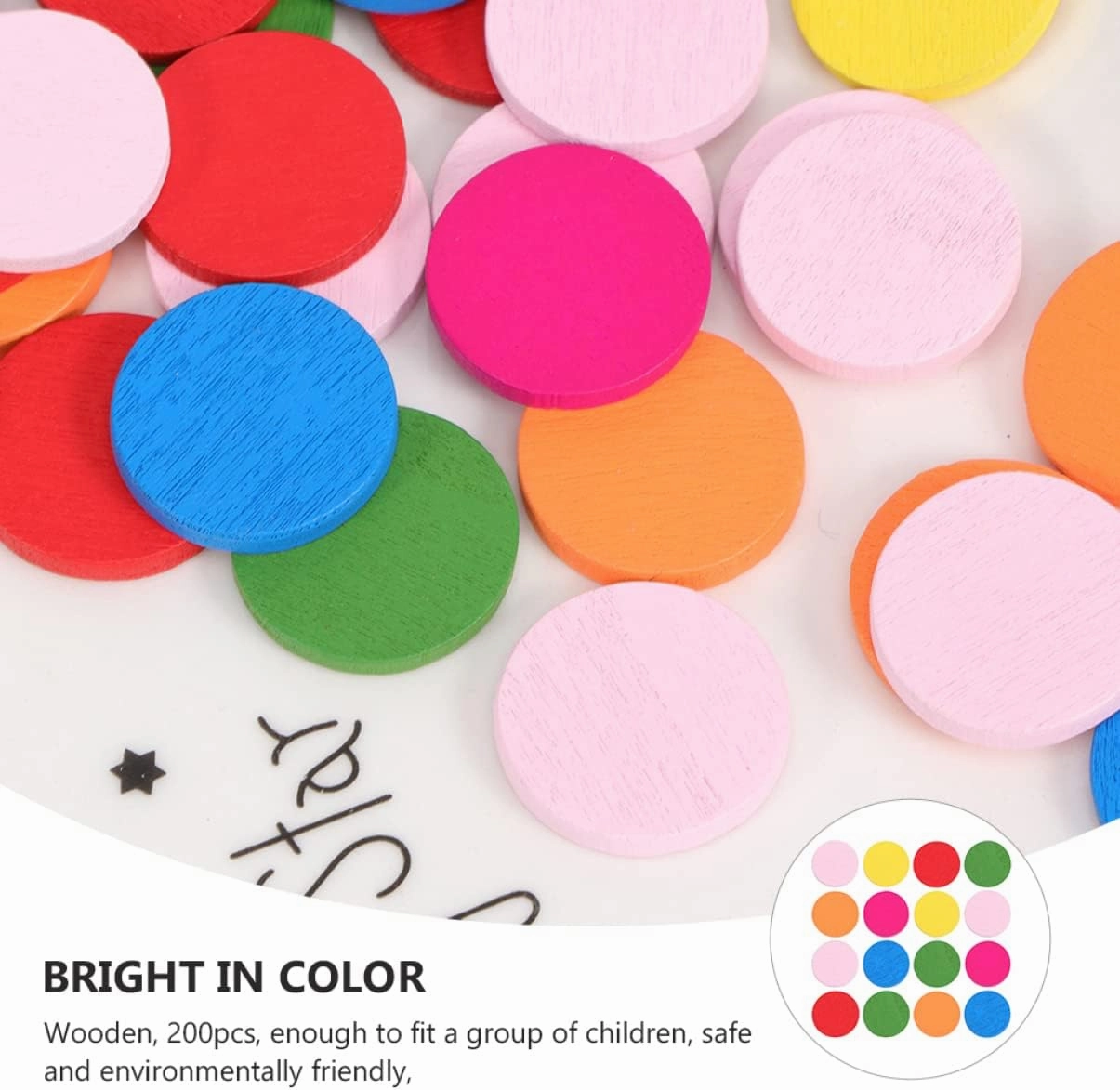 NUOBESTY 600pcs Colorful Math Discs Educational Toy for Boys and Girls Safe and Smooth Polished Plaything for Cognitive Development and Math Skills for Group Learning Activities