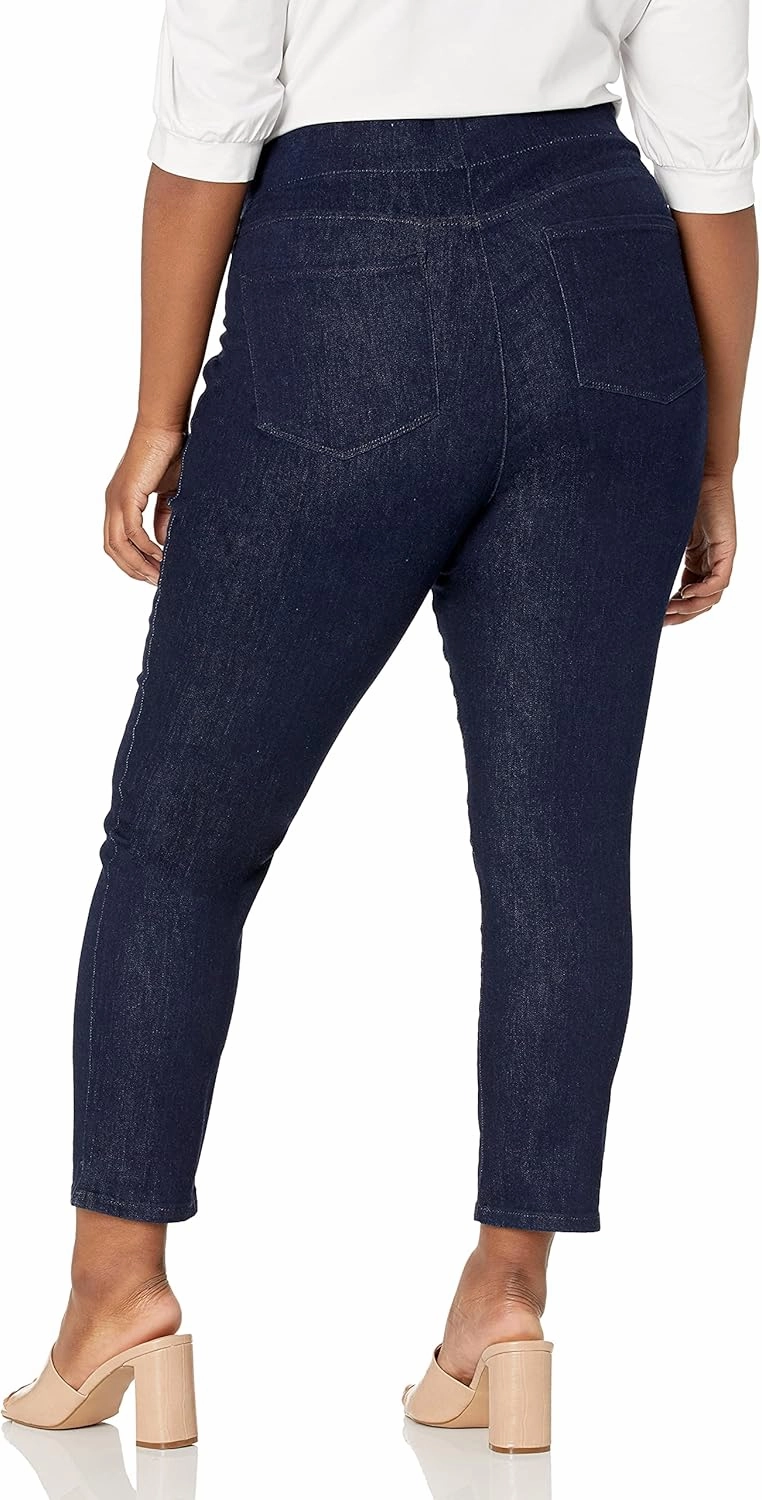 NYDJ Women's Plus Size Pull On Skinny Ankle Jean with Side Slit