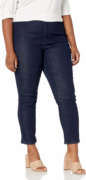 NYDJ Women's Plus Size Pull On Skinny Ankle Jean with Side Slit