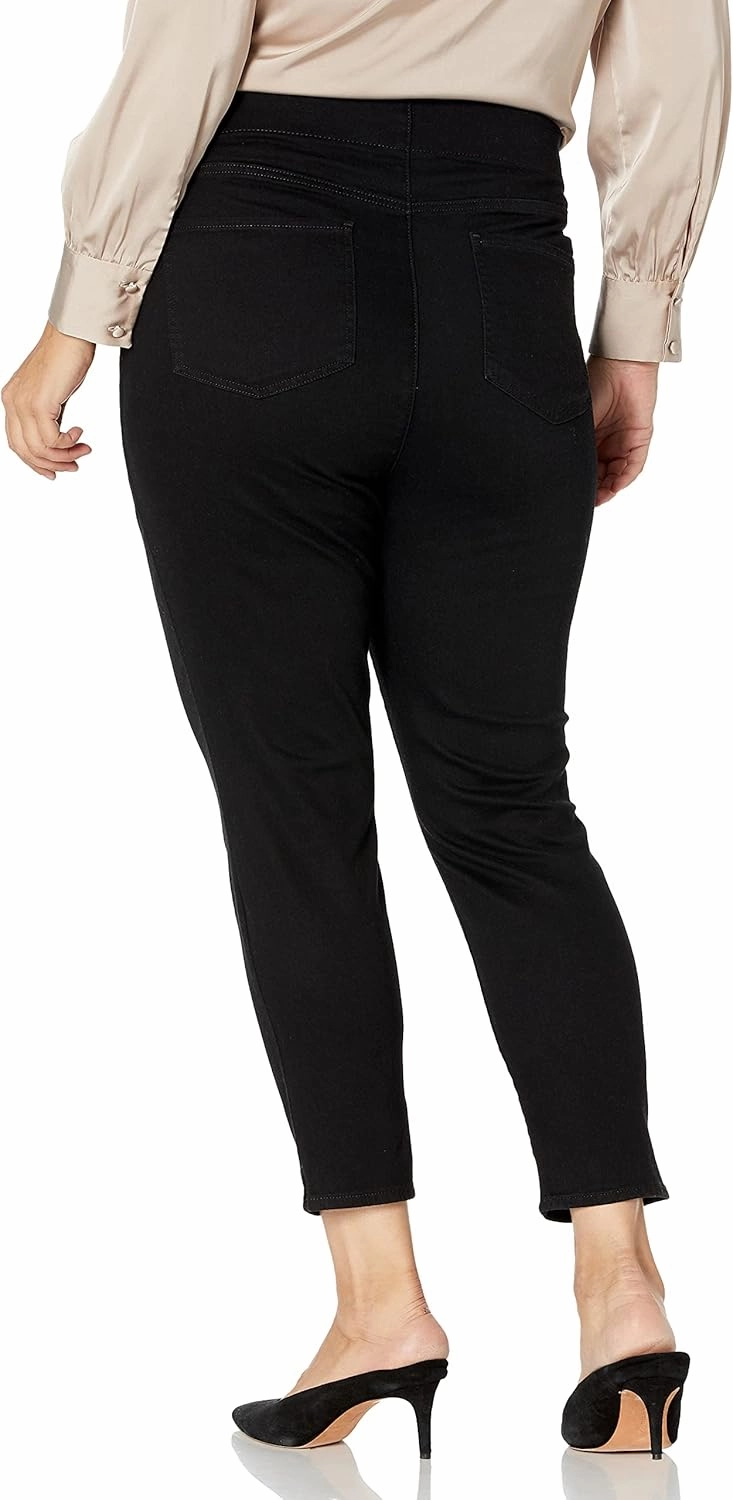 NYDJ Women's Plus Size Pull On Skinny Ankle Jean with Side Slit