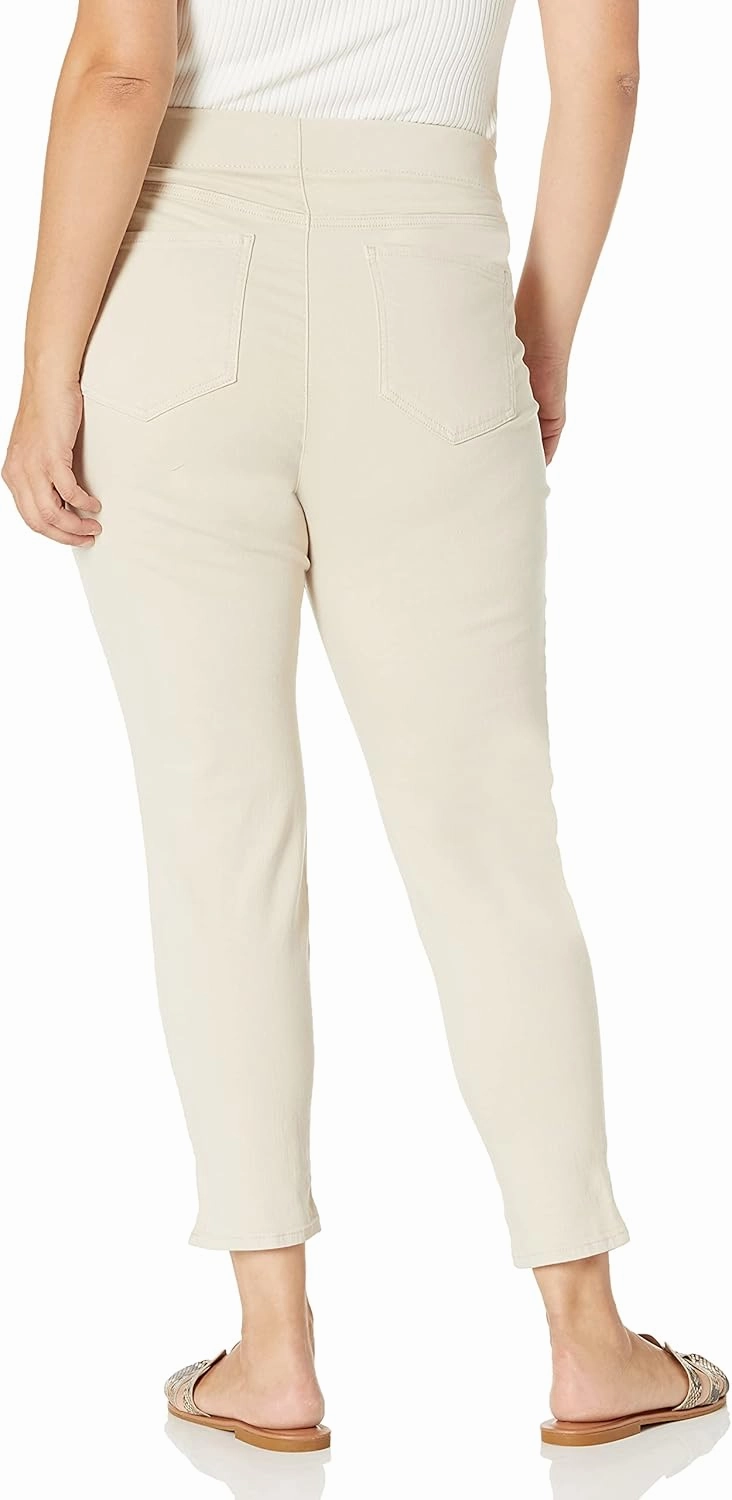 NYDJ Women's Plus Size Pull On Skinny Ankle Jean with Side Slit