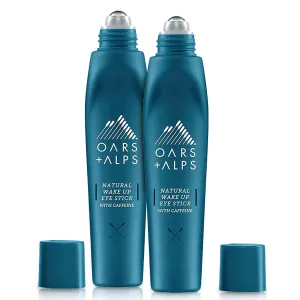 Oars   Alps Wake Up Eye Roller and Eye Depuffer, Dermatologist Tested Skin Care Infused with Caffeine and Aloe Vera, TSA Friendly, 0.5 Oz, 2 Pack