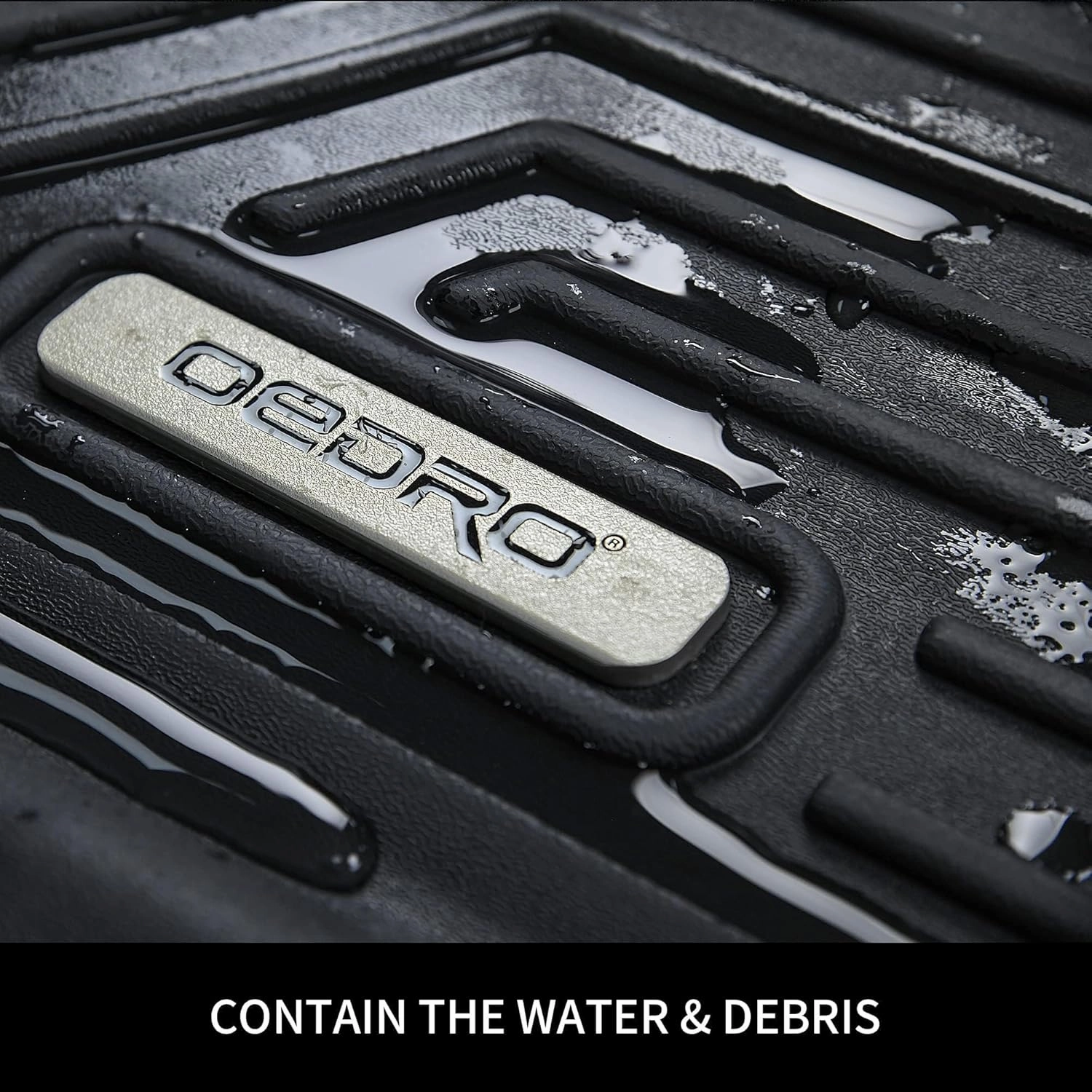 OEDRO Floor Mats Fit for 2016-2024 Chevrolet Camaro, Unique Black TPE All-Weather Guard Includes 1st and 2nd Row: Front, Rear, Full Set Liners