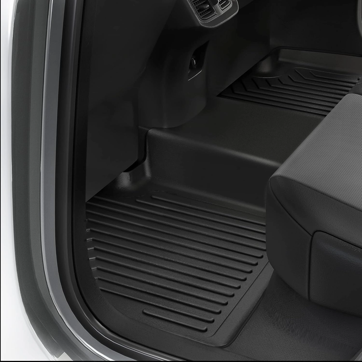 OEDRO Floor Mats Fit for 2016-2024 Chevrolet Camaro, Unique Black TPE All-Weather Guard Includes 1st and 2nd Row: Front, Rear, Full Set Liners
