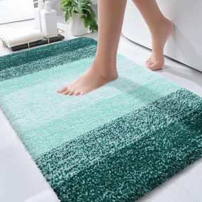OLANLY Bathroom Rugs Mat 30x20, Extra Soft Absorbent Microfiber Bath Rugs, Rubber Backing, Quick Dry, Washable Bath Mats for Bathroom Floor, Tub, Shower and Home Decor Accessories, Blackish Green