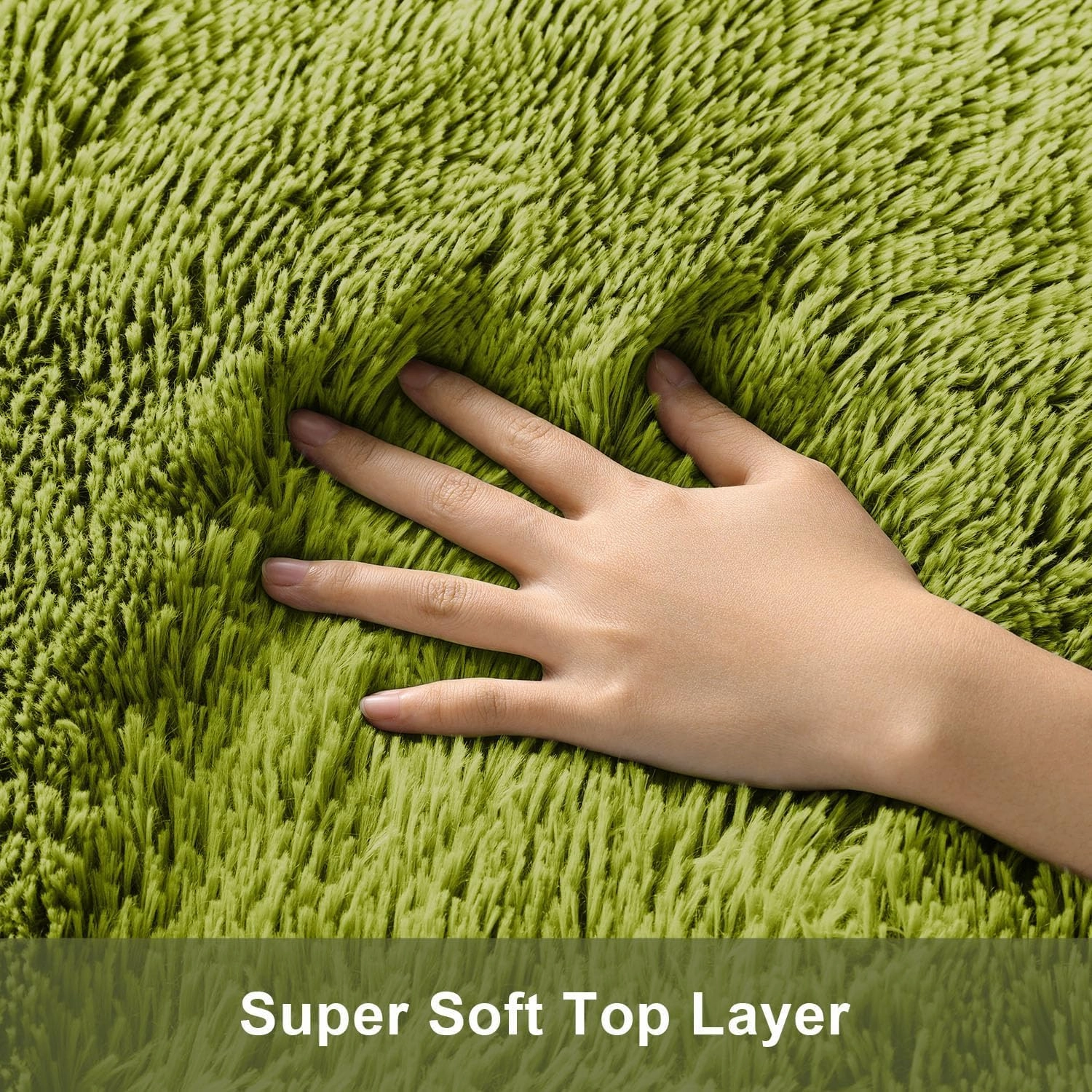 Ophanie Green Grass Area Rugs for Bedroom, 3x5 Shag Fluffy Carpet, Fuzzy Furry Plush Soft Cute Kids Baby Girls Shaggy Bedside Floor Rug for Teen Dorm Nursery Home Decor Aesthetic