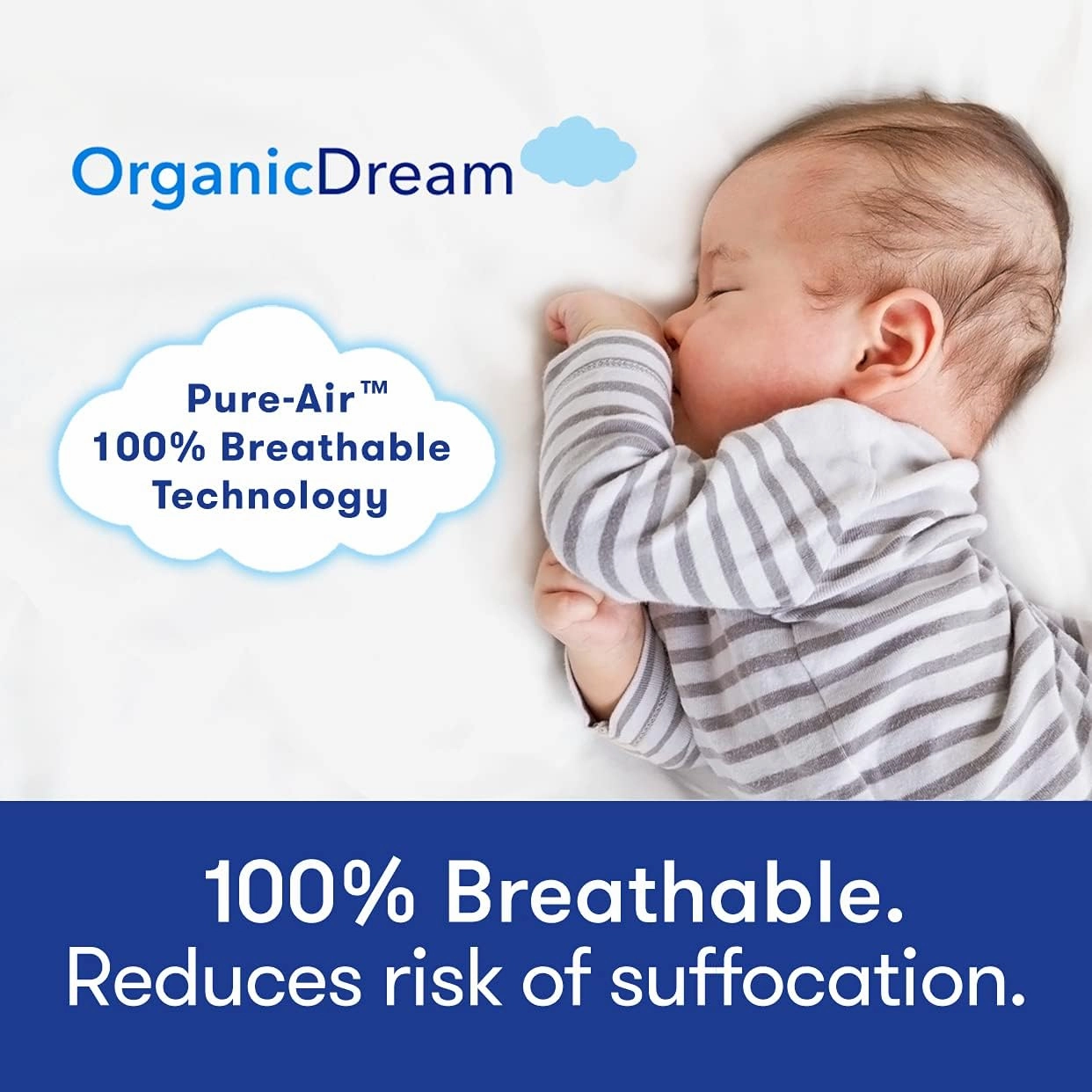 Organic Dream Pack and Play Mattress I [Dual-Sided] I Firm Infant Side   Memory Foam Toddler Side I Plush 100% Organic Cover I Fits Most Pack N Play Playpens and Playards