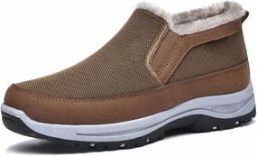Orthowalkway Mens Shoes Plush Mens Orthopedic Slip On Shoes Outdoor Non Slip Orthopedic Sneakers