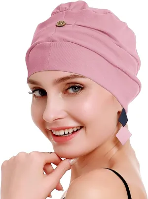 osvyo Cotton Chemo Turbans for Women Cancer Hairloss hat - Cotton Lightweight Headwear Sealed Packaging