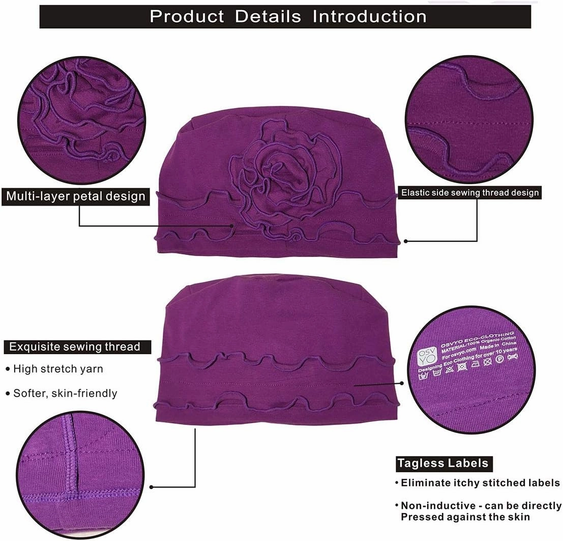 osvyo Chemo Headwear Turban Cap for Women - Cancer Beanie Hair Loss Sealed Packaging