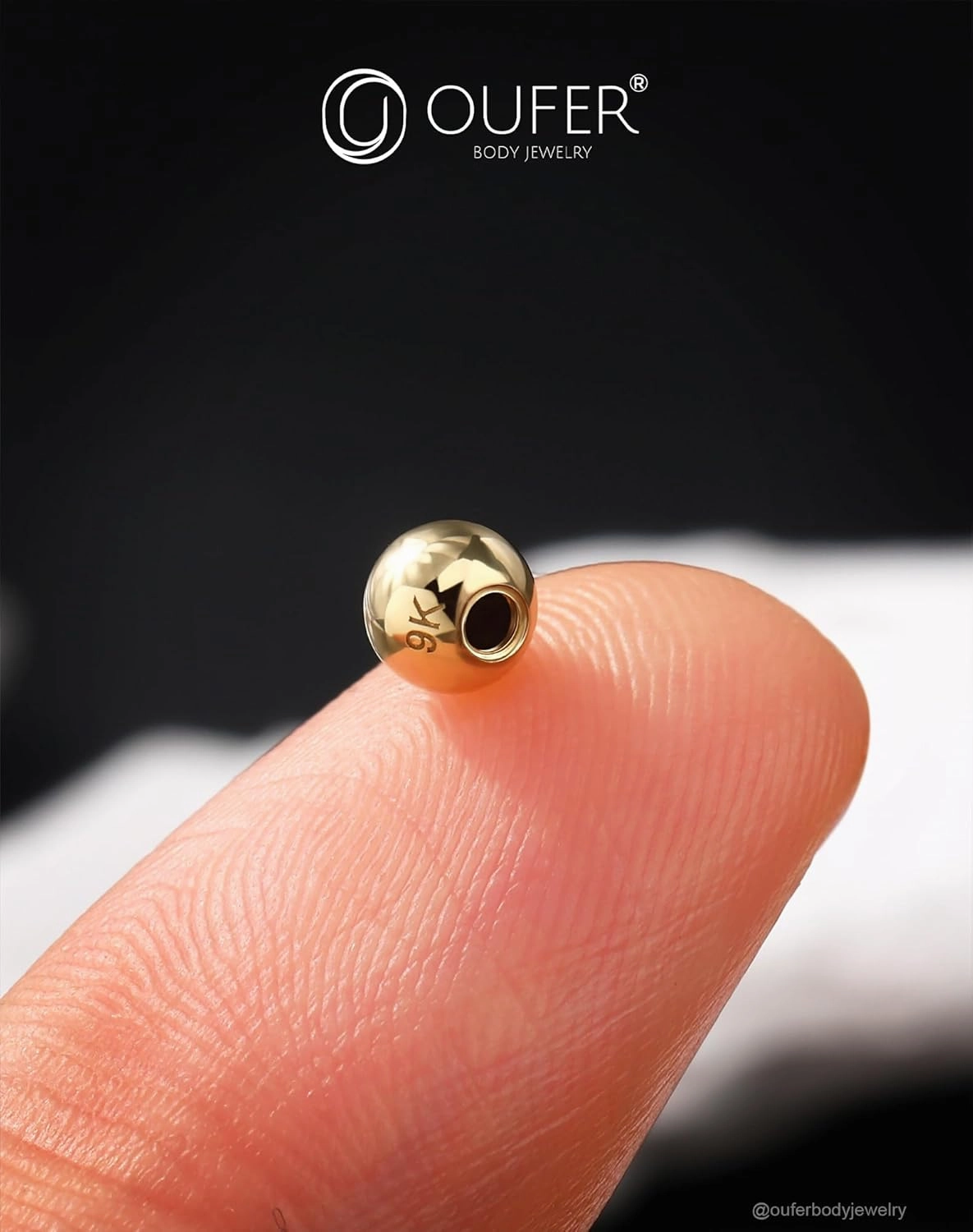 OUFER 14K Solid Gold Clea CZ Replacement Ball Externally Threaded for Belly Button Rings