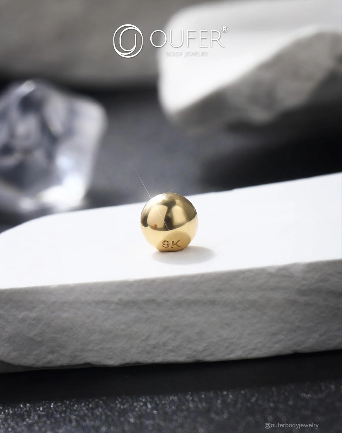 OUFER 14K Solid Gold Clea CZ Replacement Ball Externally Threaded for Belly Button Rings