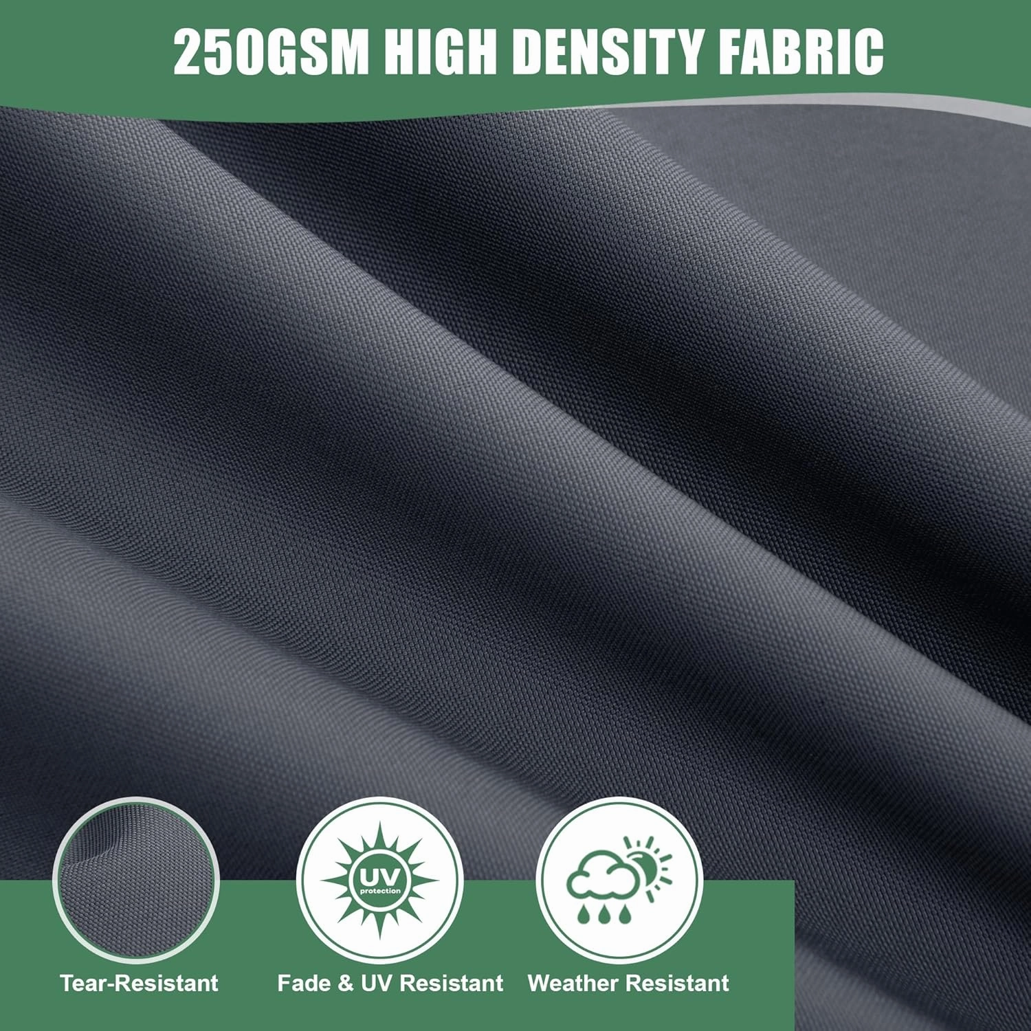 Outdoor Chair Cushions for Patio Furniture with Waterproof Detachable Cover, Deep Seat Couch Cushion Replacement and Backrest Pillow for Sectional Sofa, 25.6 x 25.6 Inch, Dark Grey