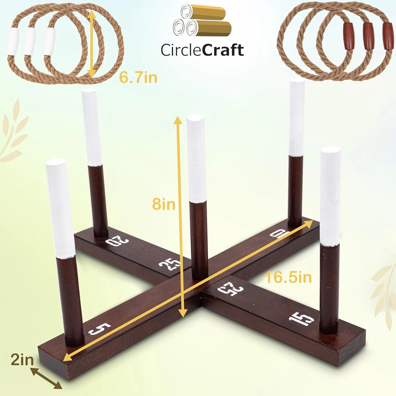 Outdoor Ring Toss Game for Adults - Perfect Lawn and Backyard Game for Adults and Family - Outdoor Yard Games for Fun Activities on Easter and Festivals - Wooden Ring Toss with Carrying Case